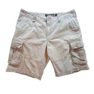Old Navy Cargo Shorts Mens 38 Tan Khaki Cotton Twill Utility Casual Hiking